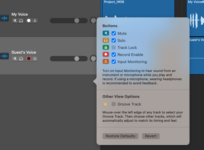 Enabling multitrack recording