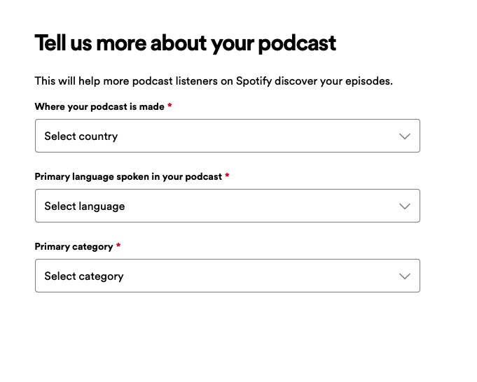 Adding podcast info