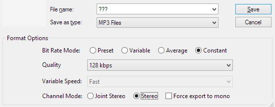 exporting as mp3 in audacity