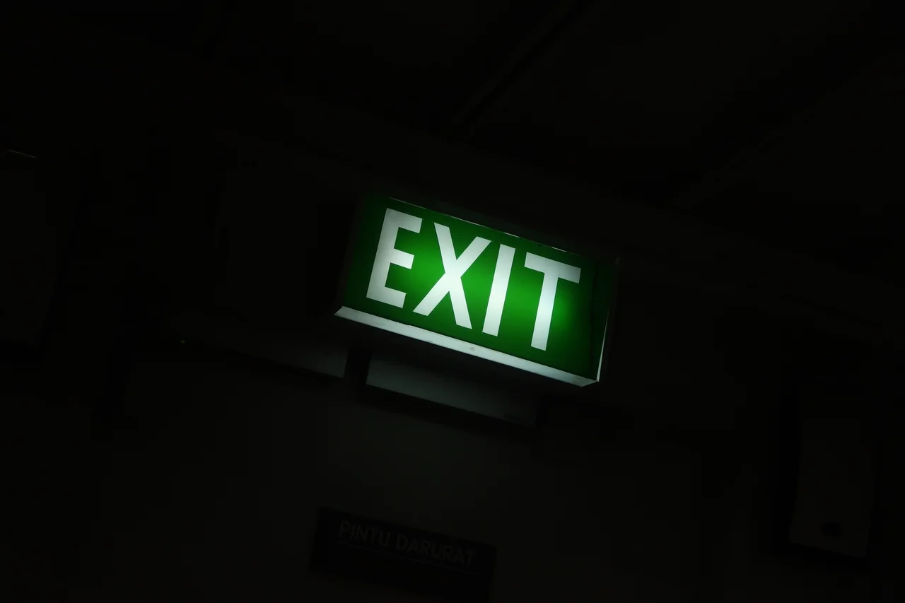 an exit sign