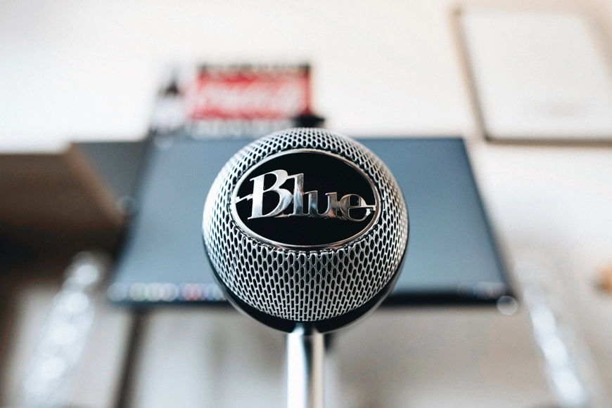 microphone in front of computer