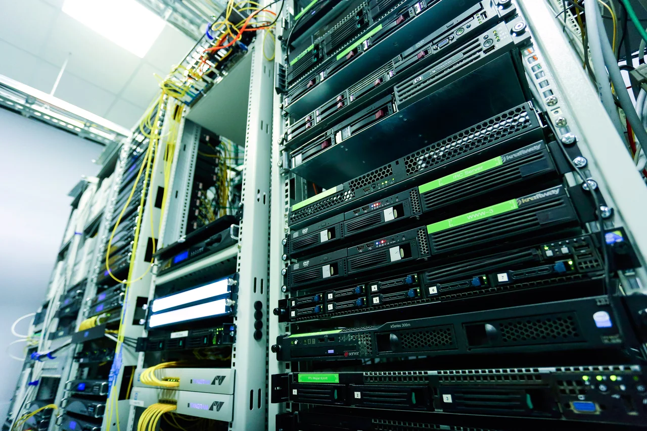 a rack full of servers